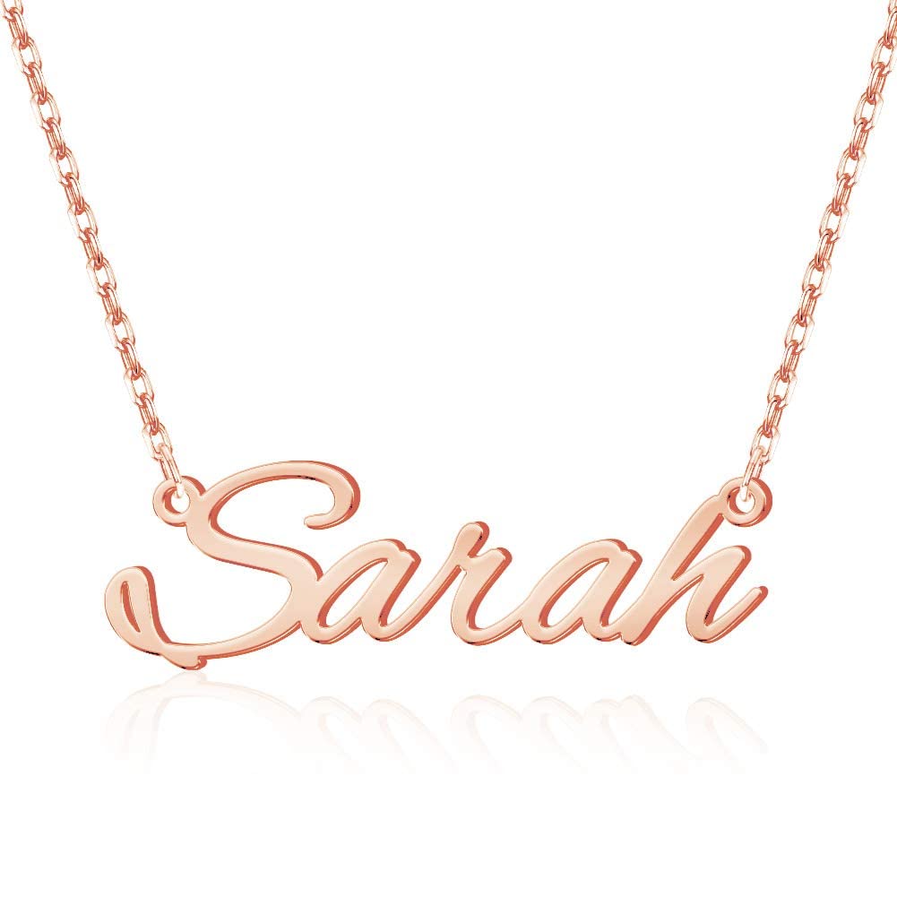 MeMoShe Custom Name Necklace Personalized 18K Gold Plated Name Pendant Necklace Customized Jewelry Gifts for Women Teen Girls