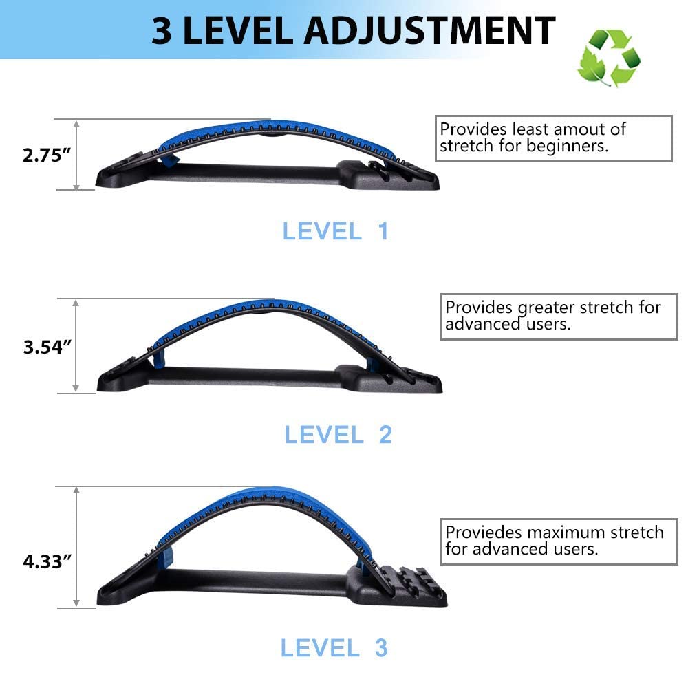 JEEJEX Back Acupuncture Massager Posture Corrector Stretching Device Magic Stretcher Equipment, Spinal Pain Relief Relaxation Column Pain Chiropractic Health Carepurp (Material-Plastic,color-Black) 2