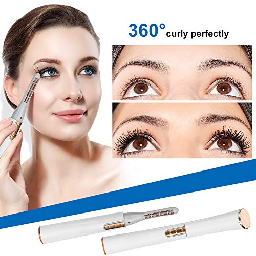 Heated Eyelash Curler,Mini Eyelash Curler, Eyelash Curler, Hot Eyelash Curler, Electric Eyelash Curler,Fast Heating Up Long Lasting Safe White Eyelash Curler