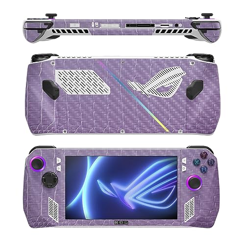 Image of MightySkins Carbon Fiber Skin Compatible with Asus ROG Ally - Purple Gator Skin | Protective, Durable Textured Carbon Fiber Finish | Easy to Apply