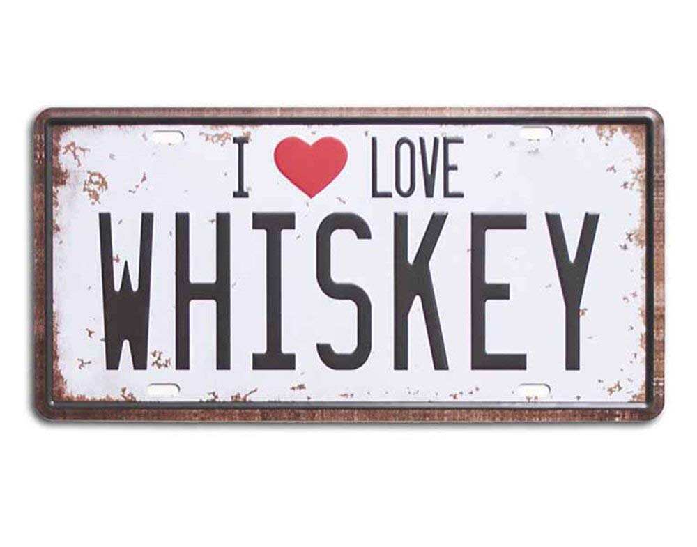 I love Whiskey Metal Plate Poster - Galvanised Iron With Printed Top!, Decorative Tin Signs For Cafe Beer Bar Wall & Home Décor By Art Street-image-15
