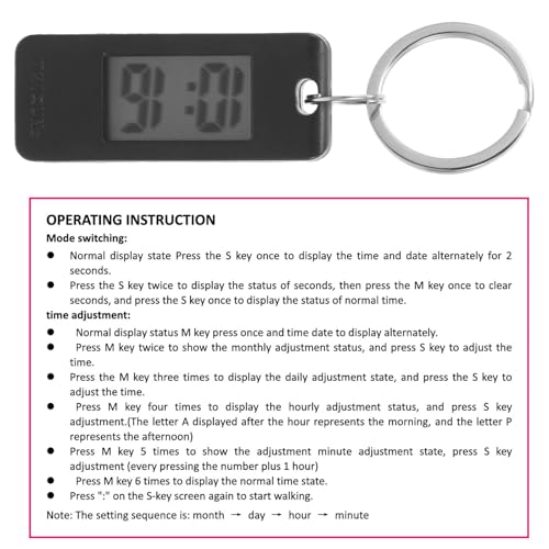 keychain pocket watch - keychain watch digital 2-in-1 mini waterproof clock with led display student watch pendant for men women - travel daily backpack accessories 47 x 18 cm
