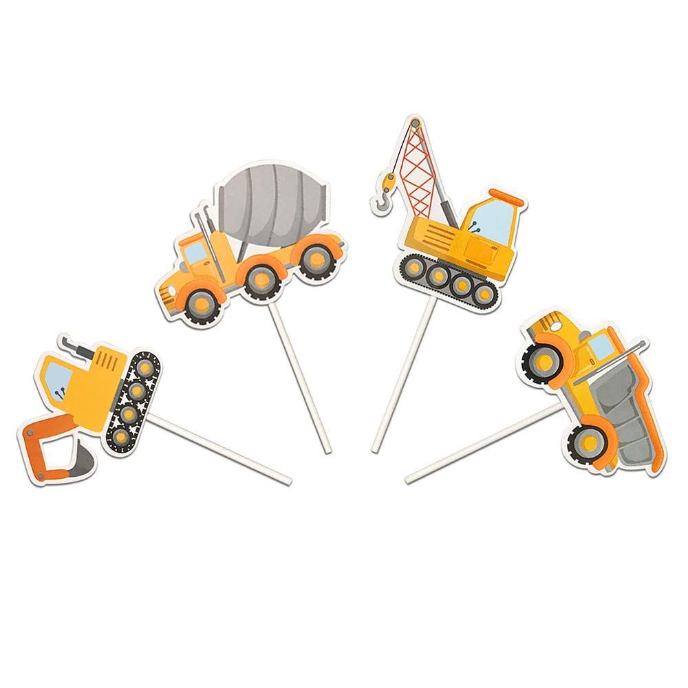 Construction Vehicles Truck Cake Cupcake Toppers For Birthday