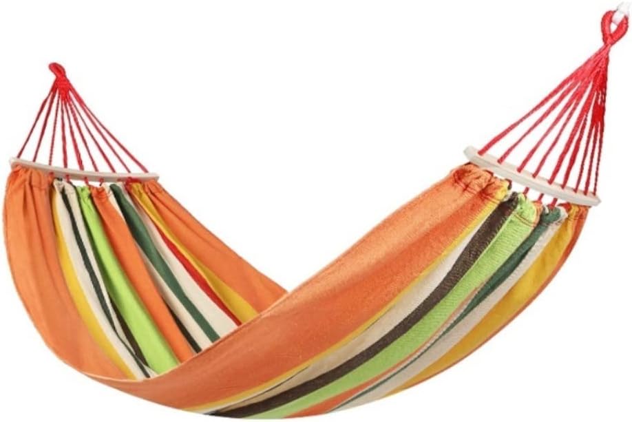 Canvas Hammock, Anti-Rollover Design, Outdoor Camping Equipment, Ultra-Light Portable Hammock, Home Leisure Hammock (Orange)