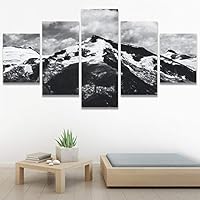 SIGNWIN 5 Panel Canvas Wall Art Dramatic Forest Landscape Living Room Orange Photography Rustic for Home Decorations Ready to Hang - 60