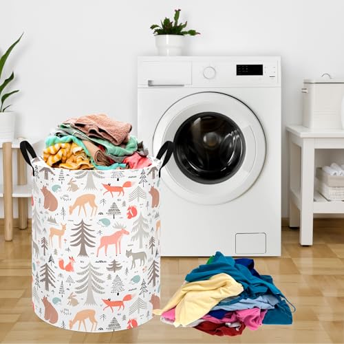 Image of Kids Laundry Storage Hamper Toys Nursery Bin with Handles | Gift Laundry Basket ,Storage Basket for Kids Room Bedroom Decor