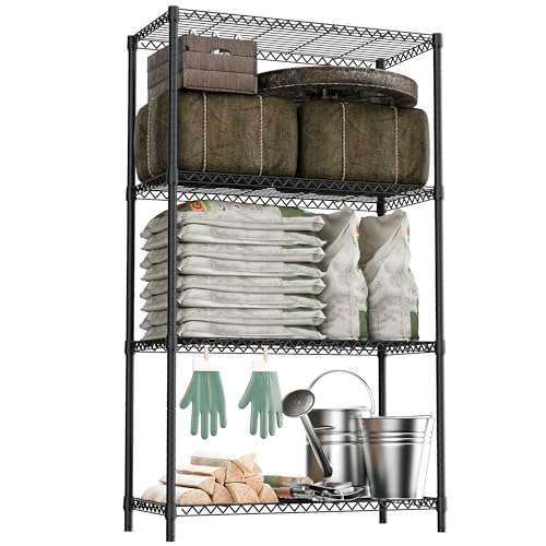 M MZG Standing Shelf Units Wire Rust-Proof Outdoor Storage Shelving