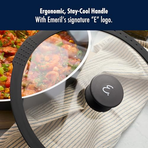 Image of HENCKELS x EMERIL Lagasse Nola 11-Inch Nonstick Wok with Lid, PFAS-Free Aluminum Wok Pan, Made in Italy, Scratch-Resistant Ceramic Nonstick Cookware, Oven Safe