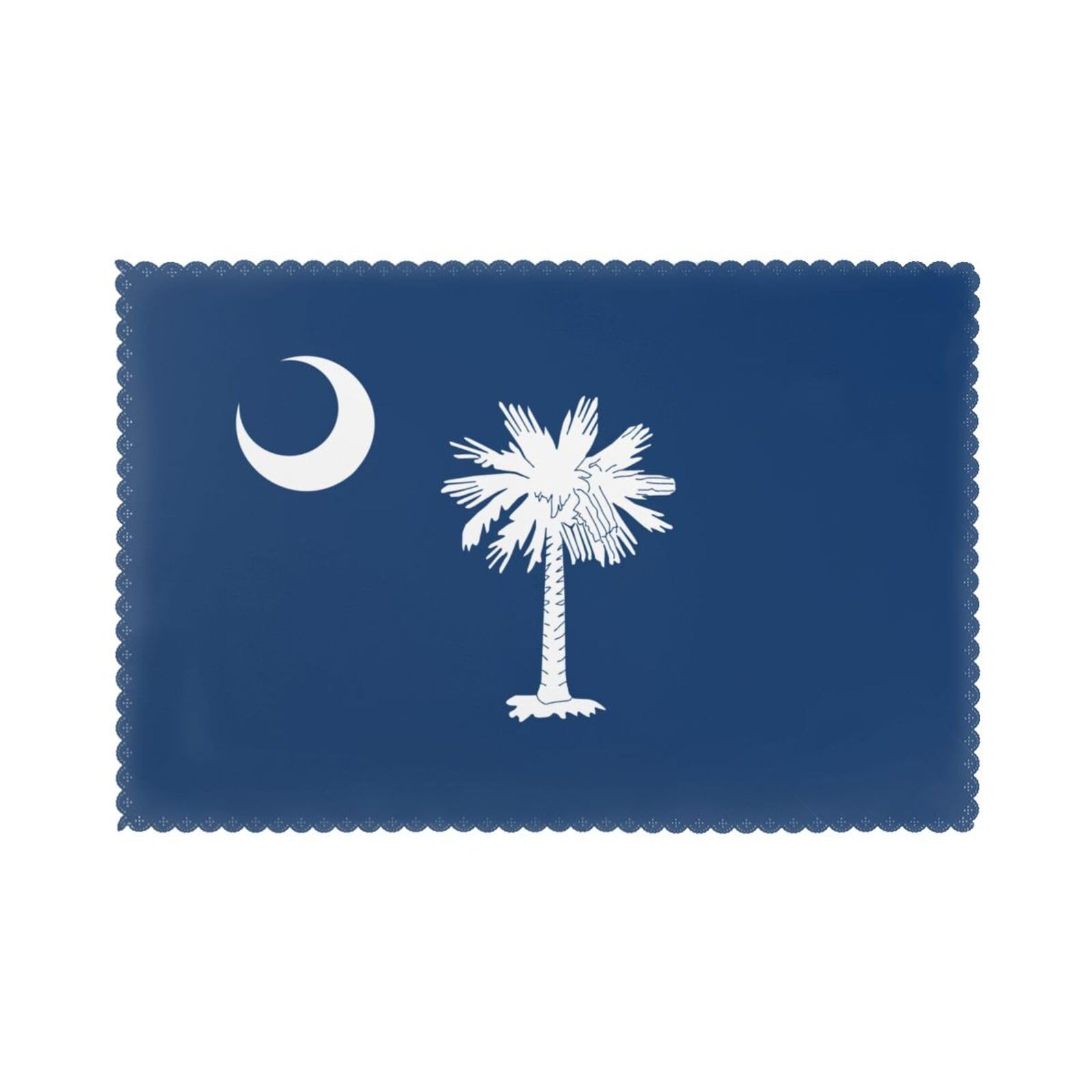 South Carolina Flag Print Placemats for Dining Table Set of 6 12x18 Inch Table Mats for Party Kitchen Dining.