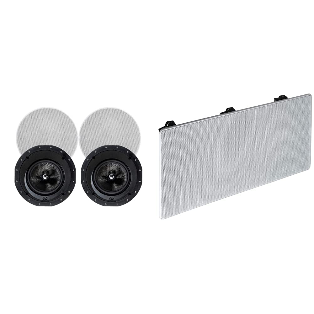 Monoprice 2-Way Carbon Fiber in-Ceiling Speakers & 2-Way Carbon Fiber in-Wall Center Channel Speaker