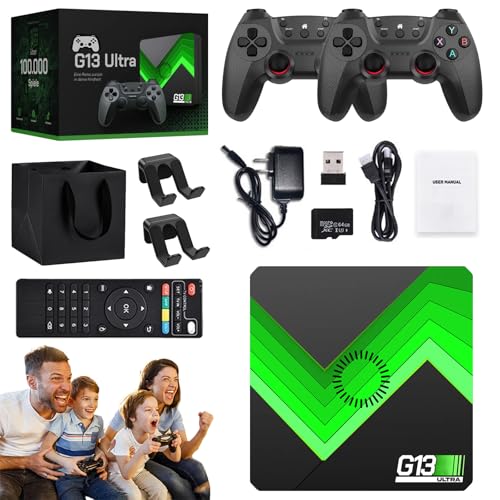 Ruileyou 2026 Upgrade Retrowave G13 Ultra, G13 Ultra Konsole, Verbesserter Controller, 4K HD 60 Bilder pro Sekunde, Plug and Play Video Game Console, Geeignet für Partys und Familien (64G)