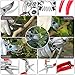 HyleJhJy Pruning Shears with Stainless SK5 Steel Blades+Straight Tip Gardening Shears Garden Shears Garden Clippers Florist Scissors Hand Pruners Garden Tools Gardening Tools Set,Red