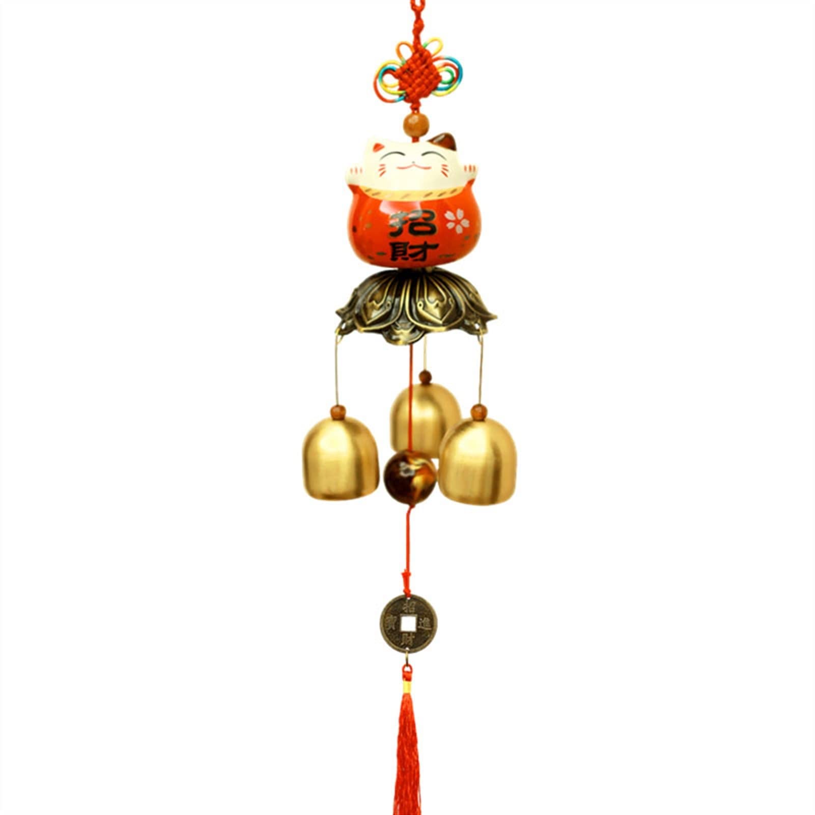 doorbell, Wind Bells Wealthy Cat Chimes Store Doorbell Hanging Ornaments Door Decoration(3 bells)