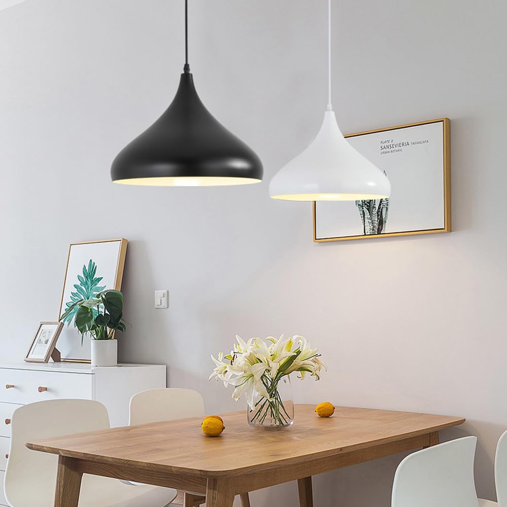 Lampada A Sospensione In Tessuto E Metallo | Design Sferico Moderno | Paralume Bianco 40 Cm | Regolabile Per Soggiorno E Cucina