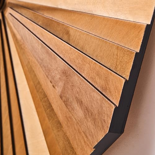 Reloj de pared de madera paramétrico con capas 3D grande miniatura 6