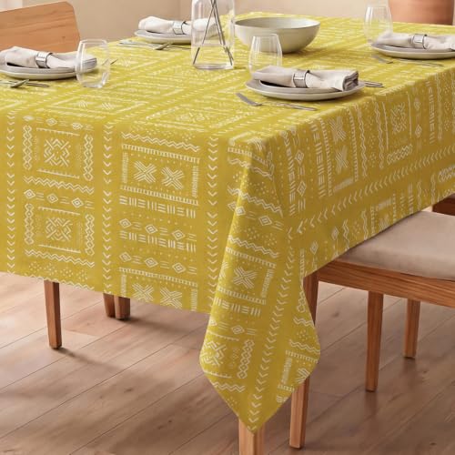 Image of Urban Space 100% Cotton Dining Table Cover for 6 Seater, Printed Cotton Table Cloth for Center Table, 48 inch X 92 inch (Zahara, 6 Seater)