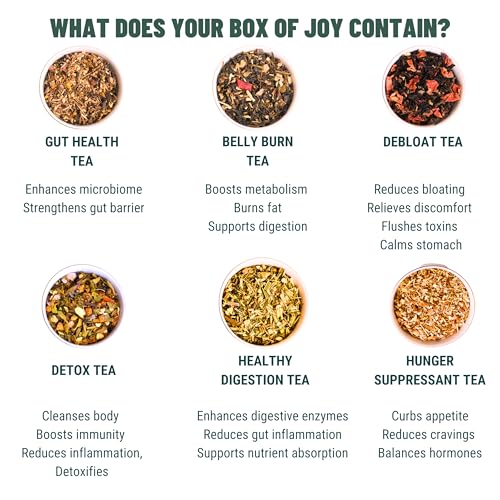 Image of OH CHA - Assorted Tea Gift Box, Detoxers Box| Tea Gift Set with 6 Flavors | Whole Green Tea Leaves | Healthy Exotic Tea Sampler Pack | Birthday Gift, Wedding Gift | Corporate Gifts for Diwali