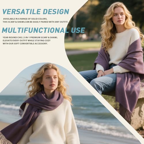 Pashmina Shawl Wrap for Women | Soft Wool Scarf | Wedding & Evening Shawl | Winter Warm Wrap | Luxury Cashmere Feel4