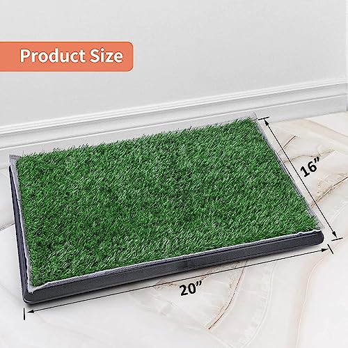 Dog Grass Pet Loo Indoor/Outdoor Portable Potty, Dog Litter Box, Artificial Grass Patch Bathroom Mat and Washable Pee Pad for Puppy Training, Full System with Trays (Pet Training Tray, 20"x16") - Image 3