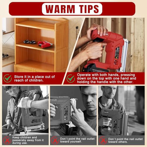 SundpeyPRO 18GA Nail Gun Cordless 21V - 2 Firing Modes Electric Stapler Gun with 2 2.0Ah Battery - 2-in-1 Cordless Brad Nailer with 600 Nails & 2000 Staples for Home Upholstery Carpentry DIY Projects 6 SundpeyPRO 18GA Nail Gun Cordless 21V - 2 Firing Modes Electric Stapler Gun with 2 2.0Ah Battery - 2-in-1 Cordless Brad Nailer with 600 Nails & 2000 Staples for Home Upholstery Carpentry DIY Projects - Image 6