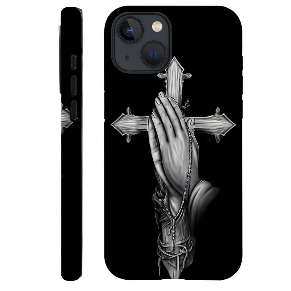 FKBRCL4U Compatible With IPhone 16 Pro Glossy Case, Jesus Walking Colorful Stained Glass Pattern Girl Full Body Design Soft Silicone Drop Shock Scratch Pro