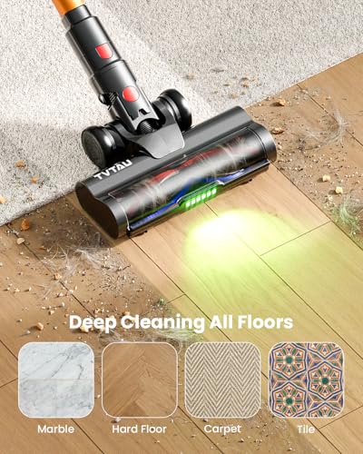 Image of Cordless Vacuum Cleaner, 650W 55KPA 75Mins Runtime Self-Standing Stick Vacuum with LED Display for Home, Anti-Tangle, 8-in-1 Lightweight Vacuum for Hard Floor, Pet Hair, Carpet