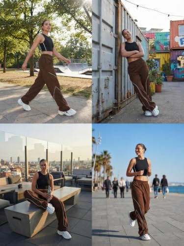 Image of GRECIILOOKS Track Pants for Woman | Parachute Pant for Women Baggy | Loose Trousers for Women | Baggy Cargo Pant's for Woman | Trendy Parachute Pants for Travel & Everyday (Available in Plus Size)