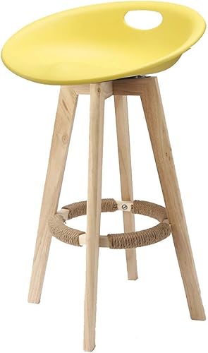 Taburete de bar portátil Taburete de bar Desayuno Pub Cocina Comedor Silla de mesa Moderna Naturaleza Marco de madera maciza Si ge PP Carga máxima