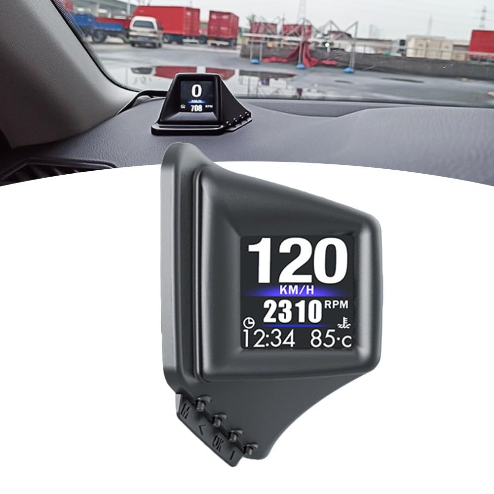 OBD2 - HUD GPS para computadora a bordo, en tiempo real para pantalla de métricas de rendimiento, para montaje en pilar A o tablero