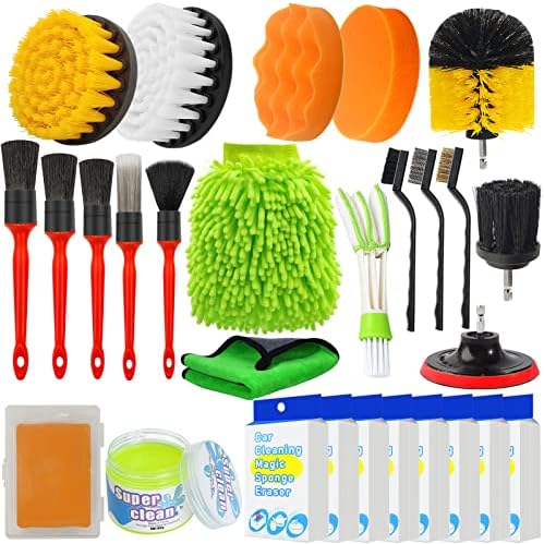Kit De Nettoyage Voiture 41 Pièces – Intérieur, Détaillant, Avec Poignée, Neuf
