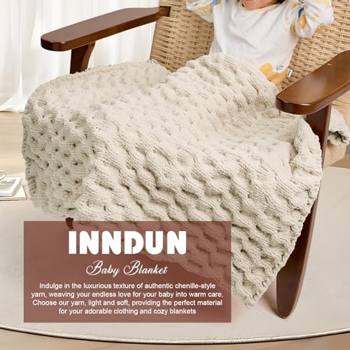 Image of INNDUN Blanket Yarn 100g /3.5oz - Blue Chenille Yarn 6 Super Bulky - 72 Yards - Knitting, Crocheting & Crafts Chunky Yarn