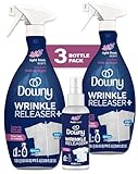 Downy Wrinkle Releaser Spray, Travel Size Spray + 16.9 Fl Oz Pack of 2, All In One Formula, Removes Wrinkles, Static and Odors, Light Fresh Scent