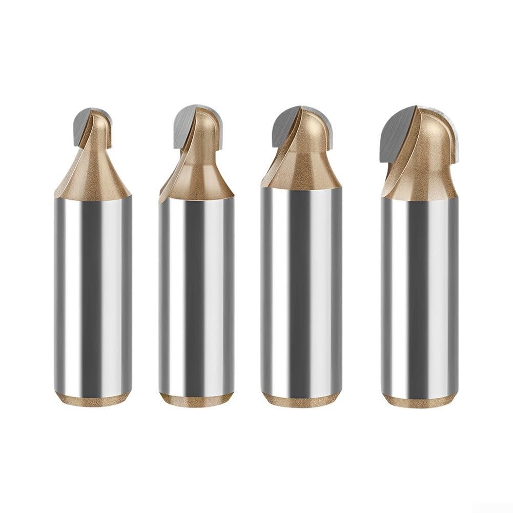 4 Piezas Fresas de Carburo, Mango 1/4", Cortes 6-12mm(12mm)