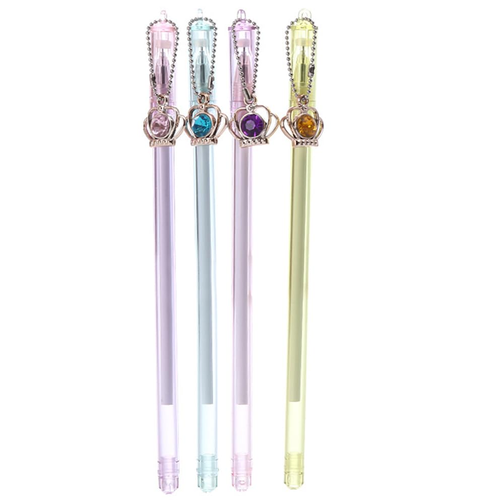 4 pieces of jewel crown pendants gel pen pendants student stationery water-based pen