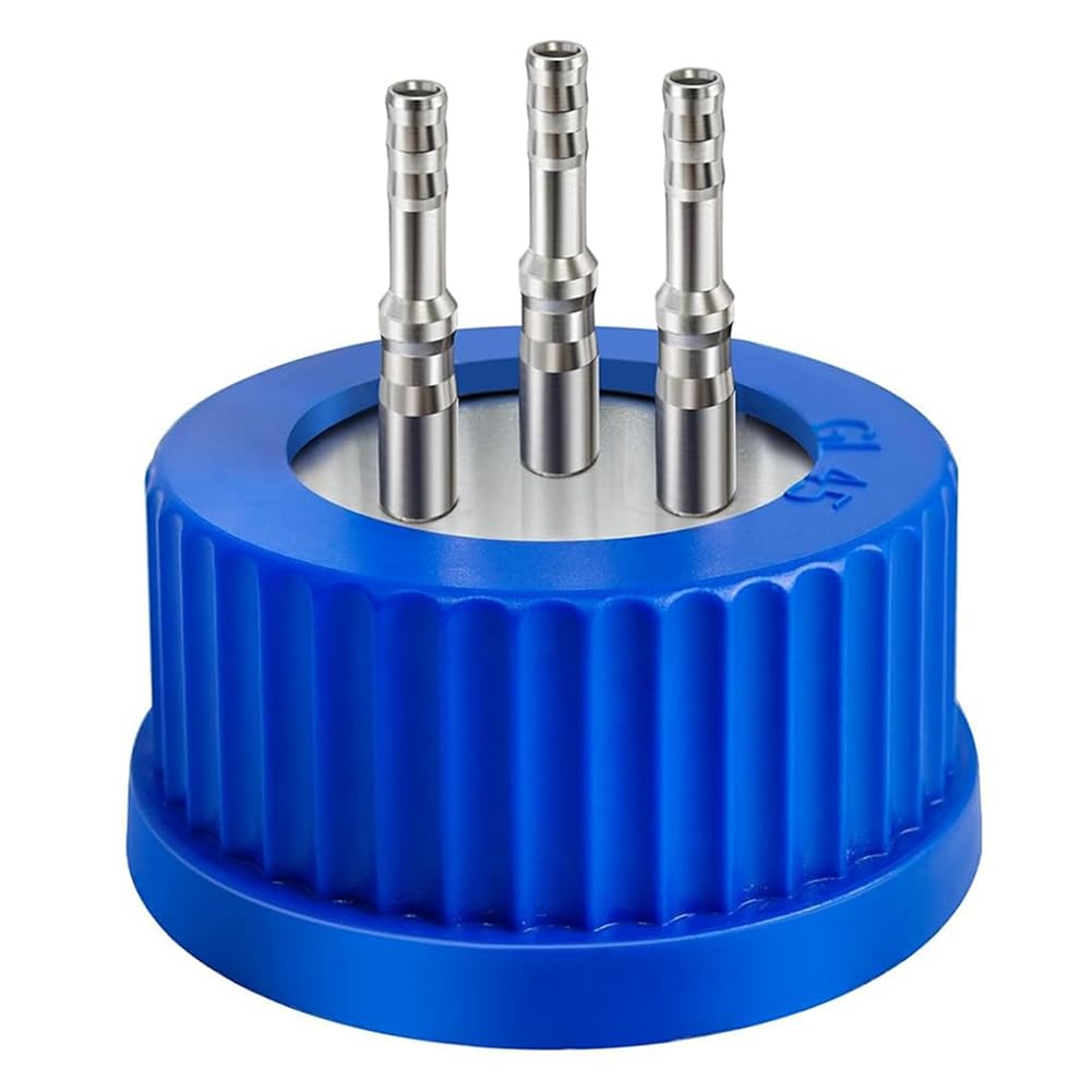 UDSKNV[KSL GL45 for Laboratory Use 304 Stainless Steel Safety Fencing Cap- Small Size, 4-6mm Diameter 3 Port