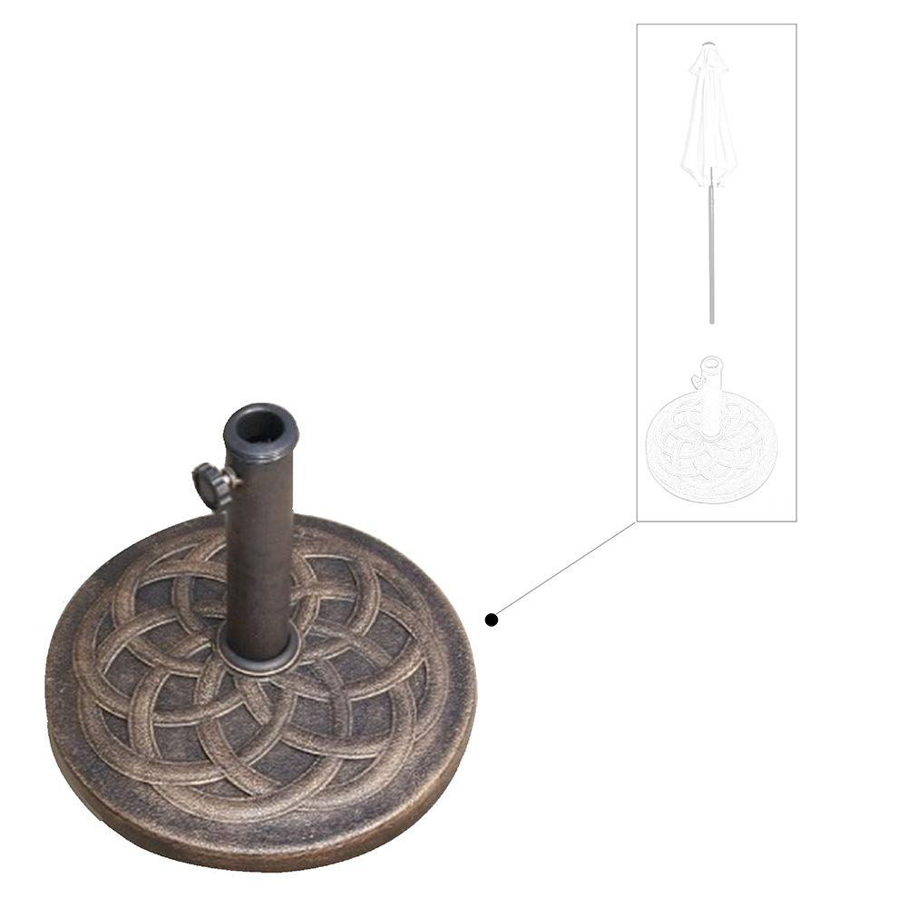 Base pour parasol standard effet fonte, diamètre 57 cm, poids 19 kg.