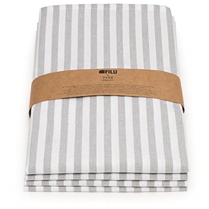 FILU Geschirrhandtücher 4er Pack Grau/Weiß gestreift (Farbe und Design wählbar) 45 x 70 cm - hochwertige Küchenhandtücher/Geschirrtücher aus 100% Baumwolle – Bild 4