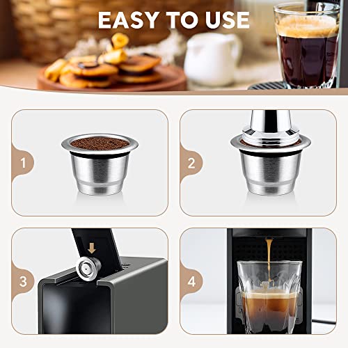 RECAFIMIL Reusable NES-presso Capsules 3 PCS Stainless Steel Refillable Coffee Pods with Tamper Compatible for NES-presso Machine - Image 4