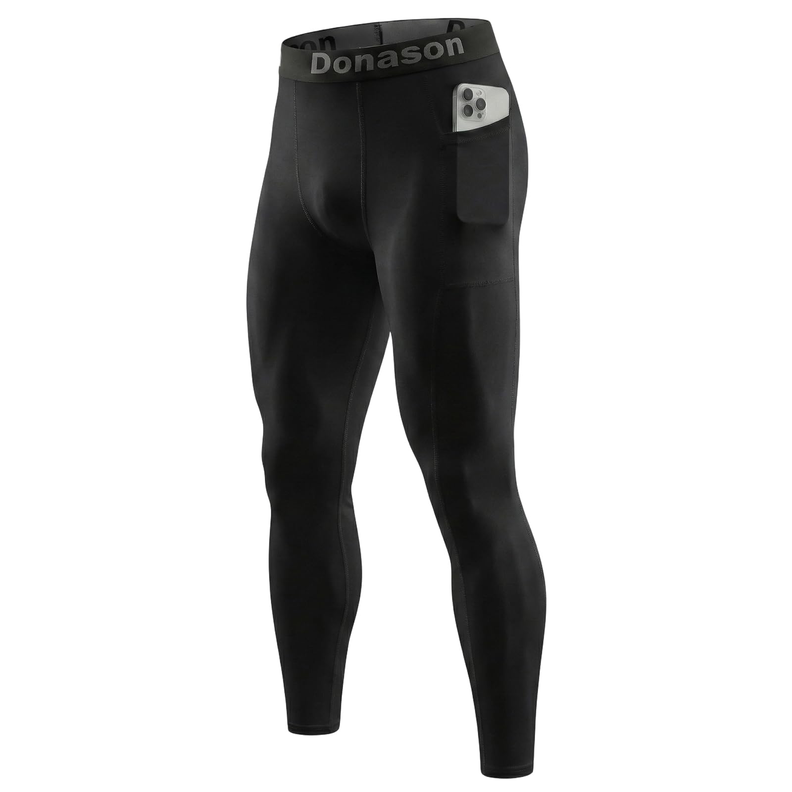 Męskie legginsy kompresyjne z kieszeniami, legginsy do biegania męskie rajstopy warstwa bazowa atletyczna siłownia obcisłe elastyczne szybkoschnące spodnie sportowe podgrzewane spodnie na