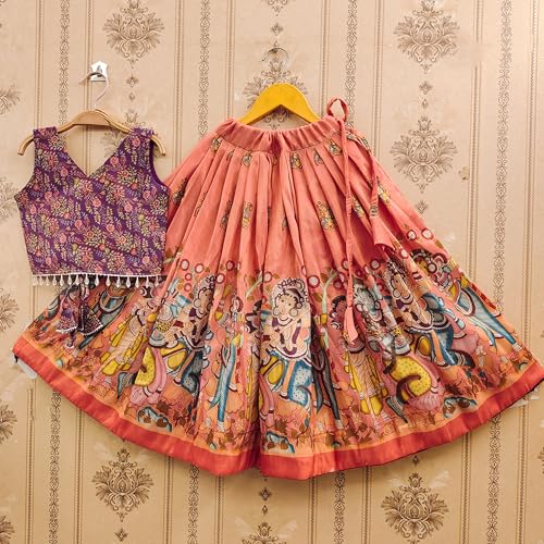 Image of Girls Simar Soft Silk New Traditional Printed Readymade Lehenga Choli -Ethnic Wear Wedding Outfits (Suitable For Girls 2 To 8 Year)