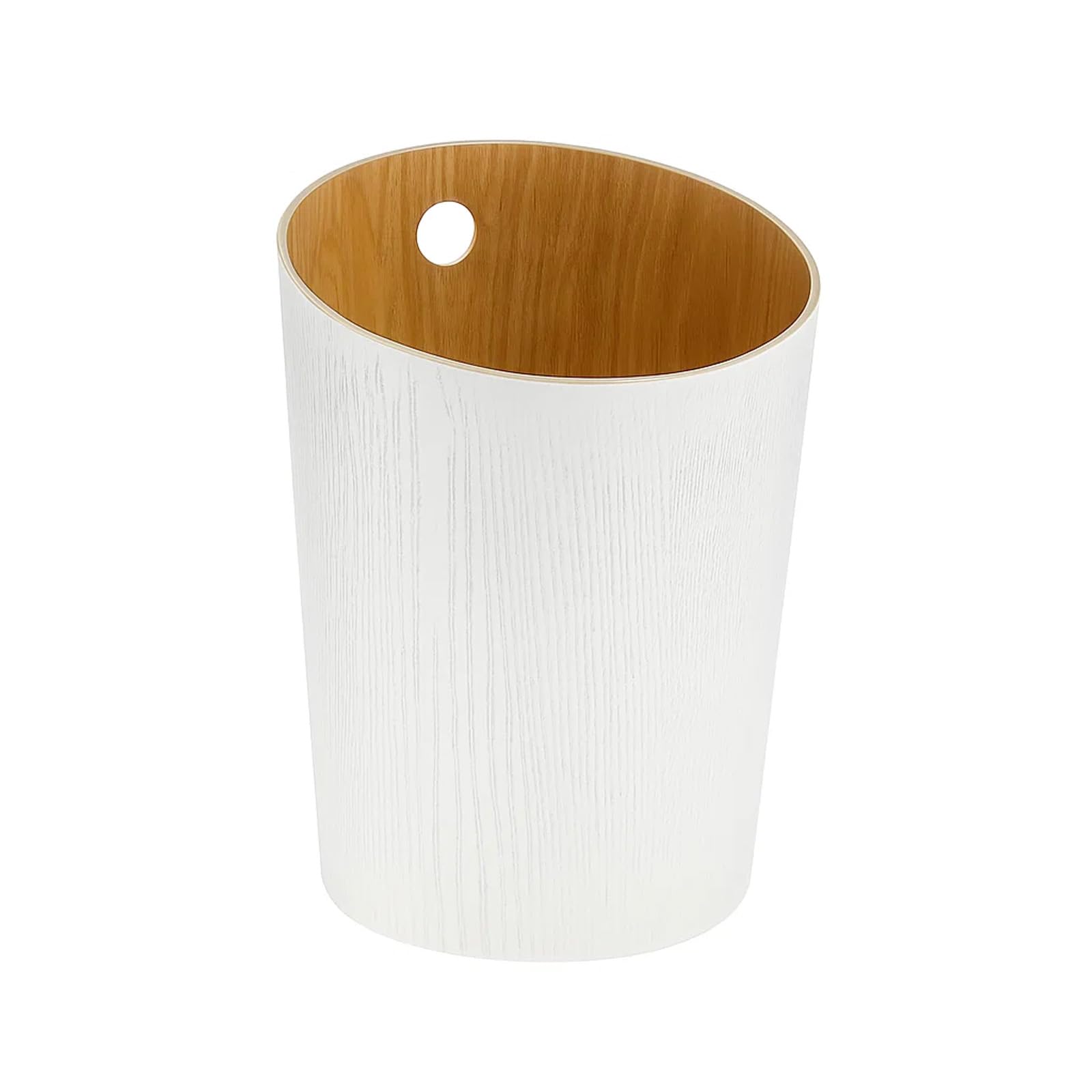 GREENSAPPIRE Paper Bin Wooden Trash Can White Wastebasket, Garbage Can or Recycling Bin for Home,Bedroom,Office Paper Bins (White)