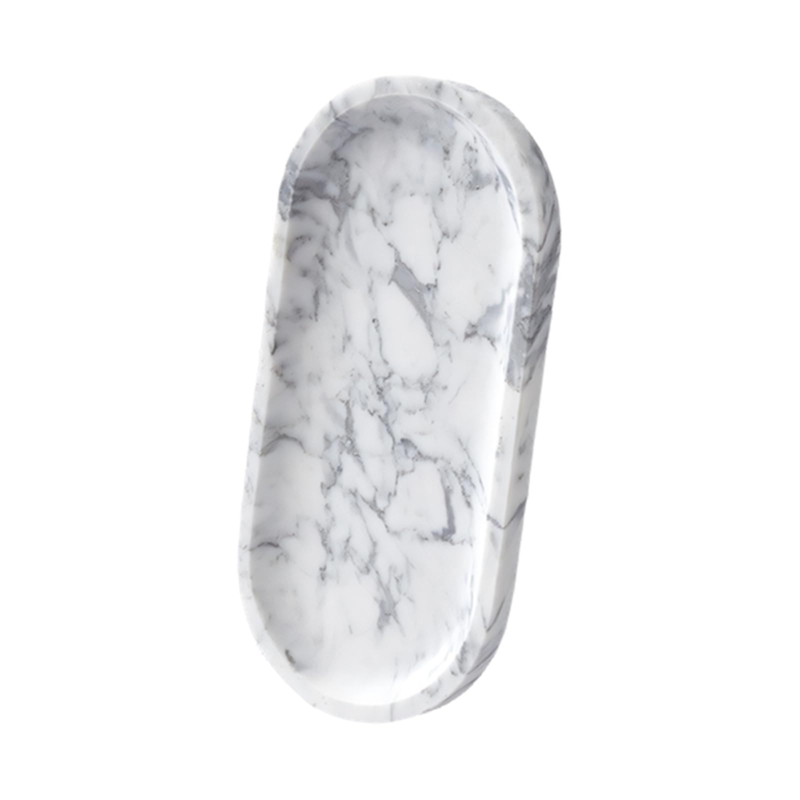 FROMCEO Unique Marble Vanity Tray for Displaying Perfumes Bottles and Makeup Accessories Storage Organiser Simple Marble Planner