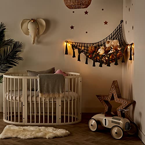 Tidyteds Macrame Dreamlights Boho Stuffed Animal Storage Net For Stuffed Animals (Extra Large) And Stuffed Animal Net Or Hammock For Small Stuffed Animals Or Plushies. Plush Grey Toy Storage Holder #TOP1