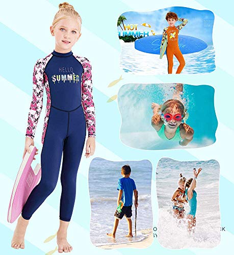 Image of Full Body Kids Swimsuit One Piece Rash Guard Long Sleeve Wetsuit Skin for Girls Boys