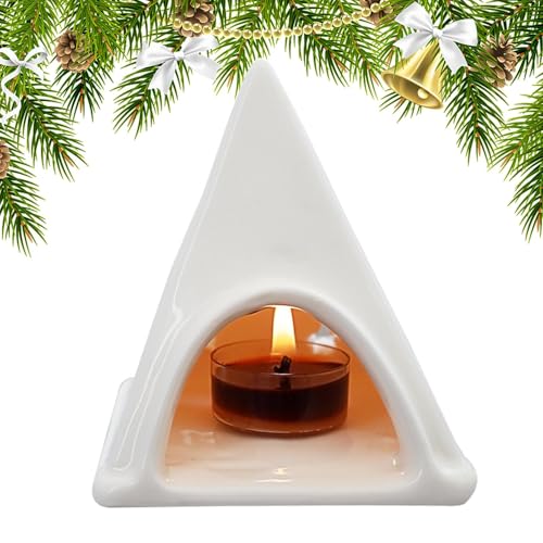 Portavelas de Navidad, Portavelas de Navidad - Lindo portavelas con forma de tienda de campaña,Centro de mesa con portavelas votivo con luz perfumada decorativa, bonito portavelas de cerámica para dec