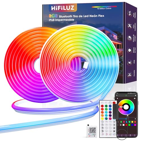 Opiniones de Mangueras de luces LED los mejores 10. 45 Tira Led Neon RGB 10.5M Luces Led Para Cuarto Exterior Bluetooth Flex IP68 Manguera Party Luz Lights Navidad Fiesta Lampara Habitacion Calida Home Decoracion BBQ Bricolaje Leds...