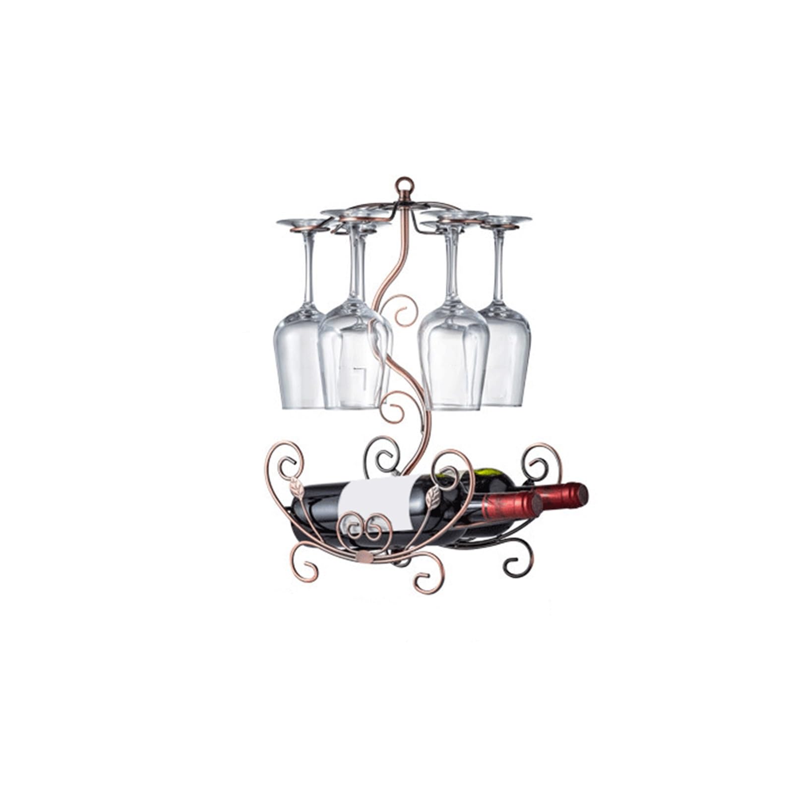 SDA287MZ Storage Vintage Curved Decorative Wrought Iron Wine Rack