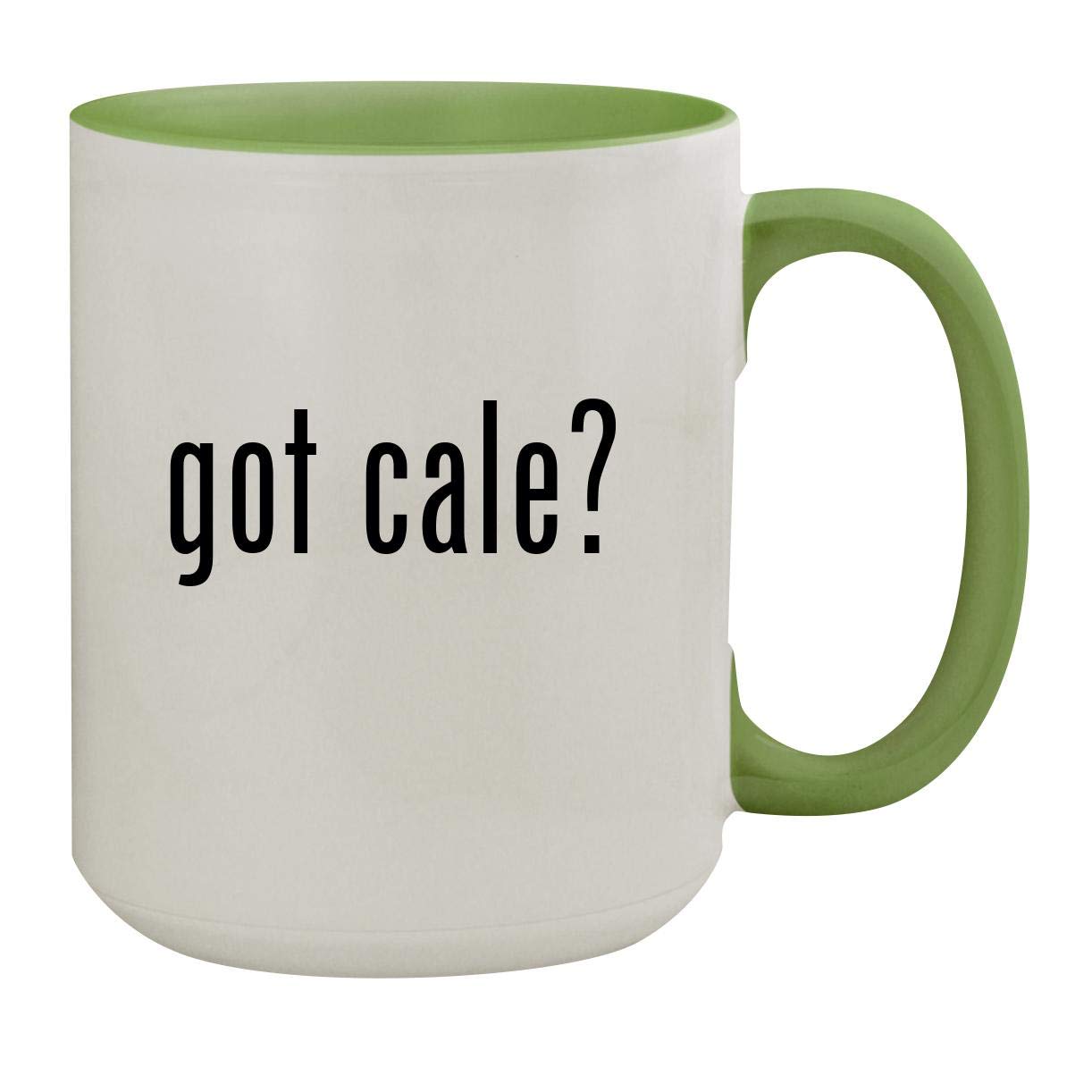 got cale? - 15oz Ceramic Inner & Handle Colored Coffee Mug, Light Green