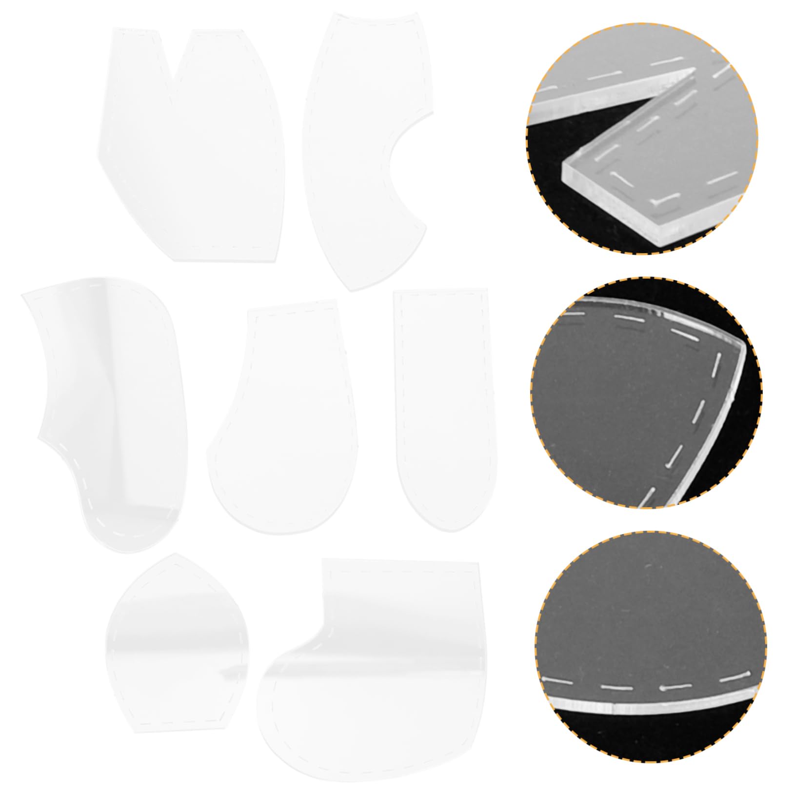 HOMSFOU 4 Set Set Di Modelli Di Colture Sovrani Trapunti Governate Forniture Taglio Cutter Modelli Di Ricamo Modelli Di Trapunta Righello Per Trapuntatura Acrilico Bianca 7 Pezzi * 4
