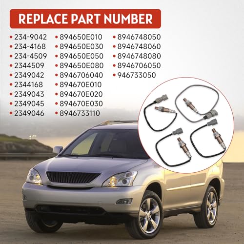 Sensor De Oxígeno 4 Pzas Compatible Toyota Highlander Lexus RX330 miniatura 3
